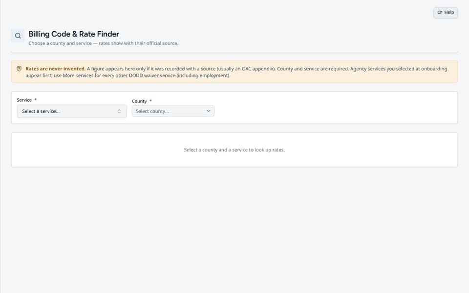 Rate Finder in DODD Agency Pro